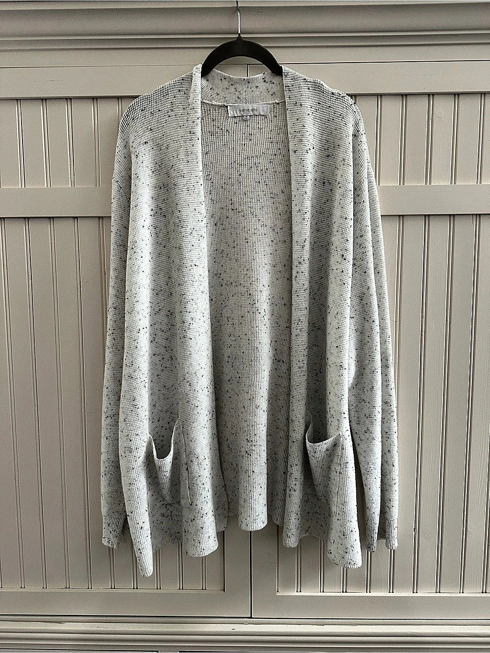 verve ami Speckled Knit Cardigan in White 3X